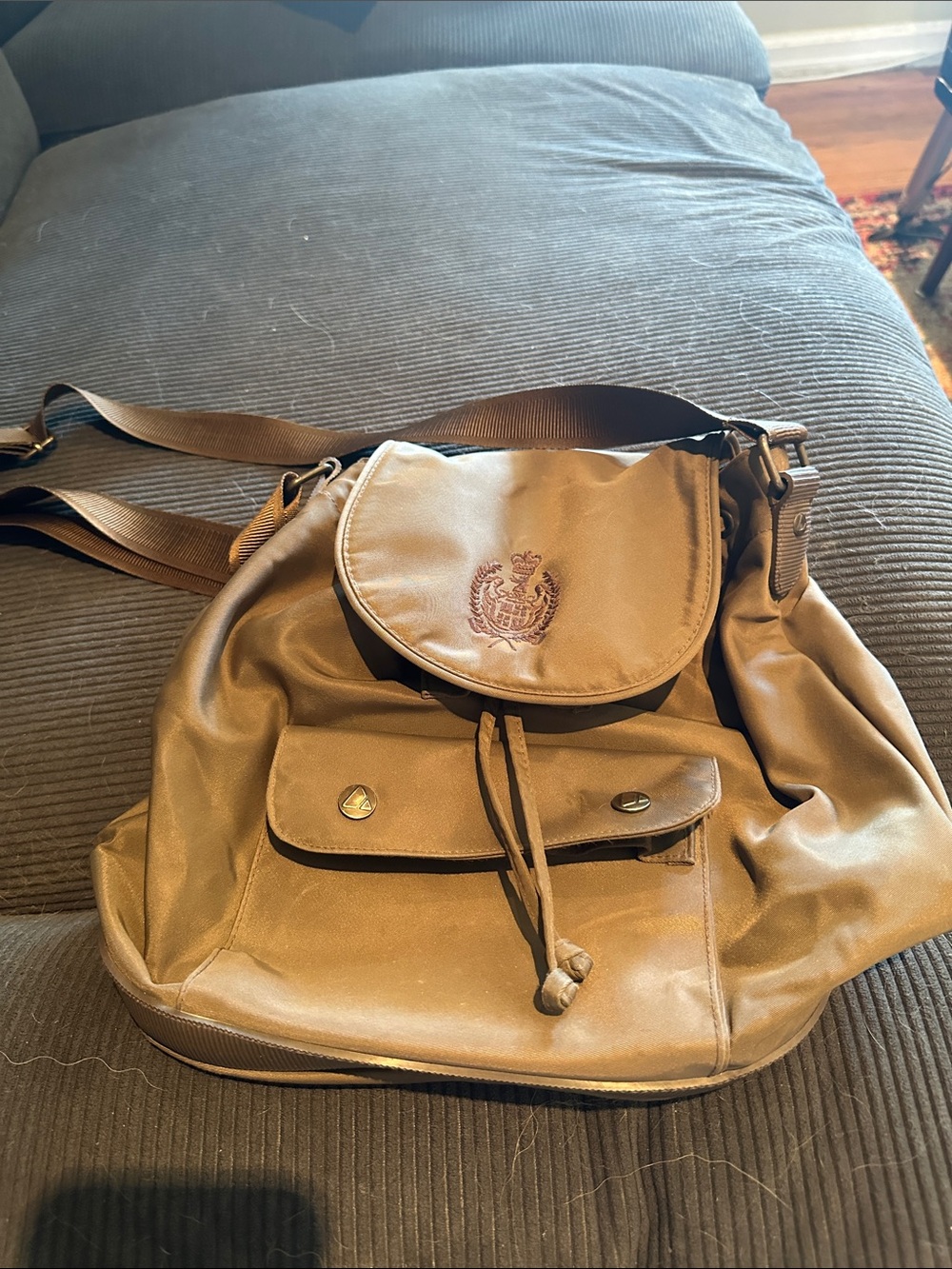 Liz Claiborne Tan Shoulder Backpack Crossbody Bag